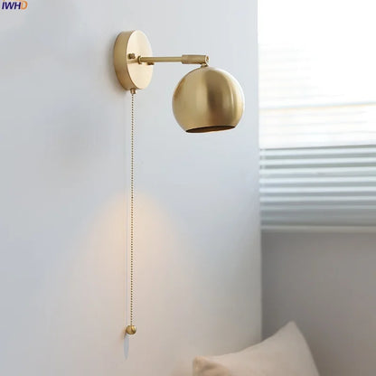 DecorBites™ Copper Wall Light with Pull Chain Switch, Modern Nordic Design