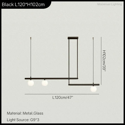 DecorBites™ LED Linear Hanging Lamp for Home Modern Minimalist Living Room Chandelier