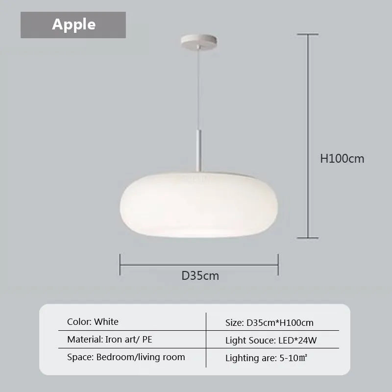 DecorBites™ Cream Apple LED Pendant Light for Cozy Illumination in Home Décor