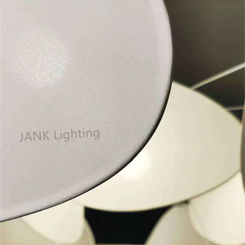 White Fabric Grid Chandelier