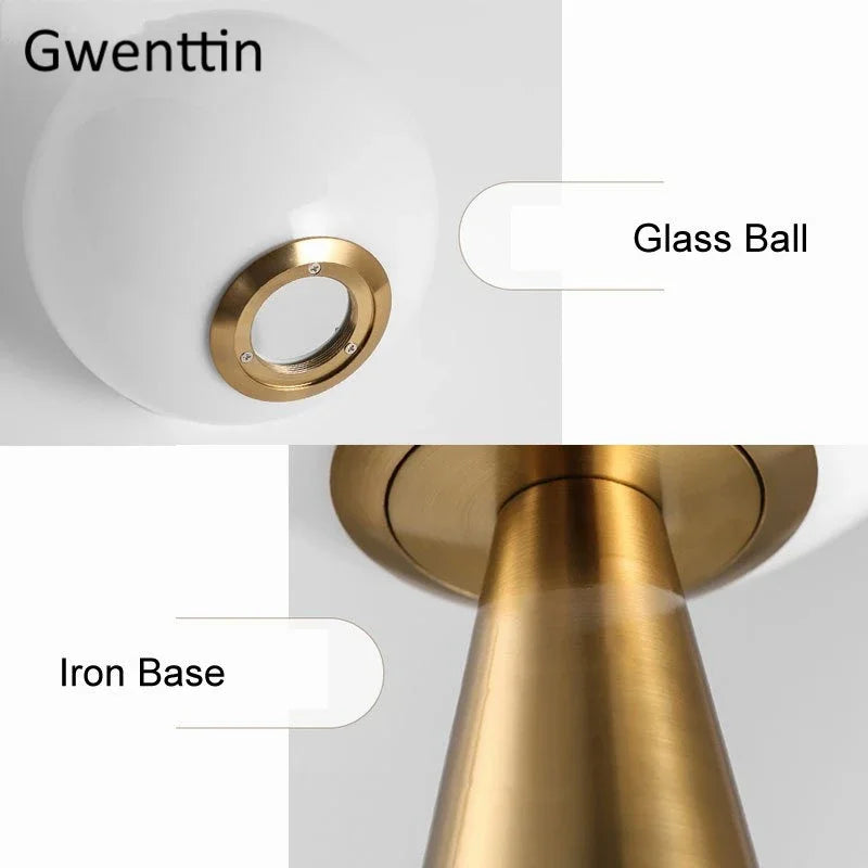 Gold Glass Ball Table Lamp