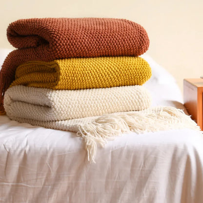 DecorBites™ Knitted Pineapple Grid Throw Blanket - Nordic Sofa Blanket for Home Decor