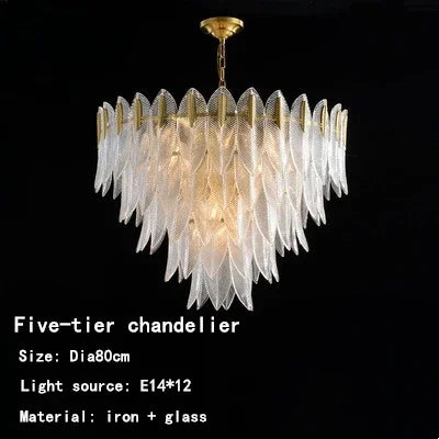 Nordic Leaf Glass Chandelier