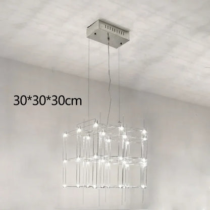 DecorBites™ Cosmos Chandelier: Nordic Silver Firefly Light for Luxe Living & Dining Rooms