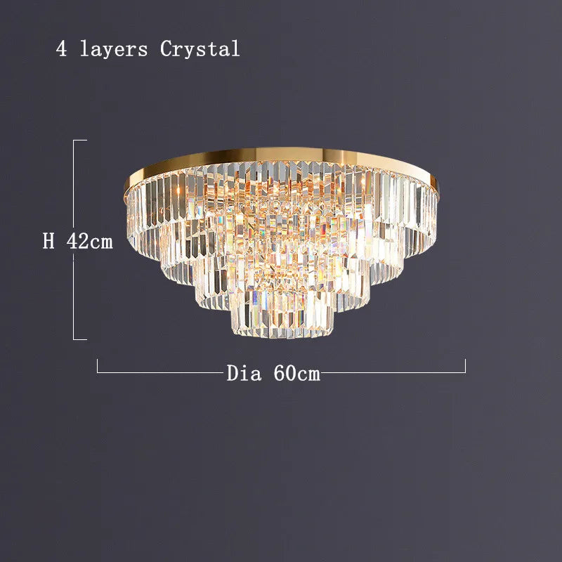 DecorBites™ Gold LED Crystal Ceiling Light: Luxury Home Decor Fixture