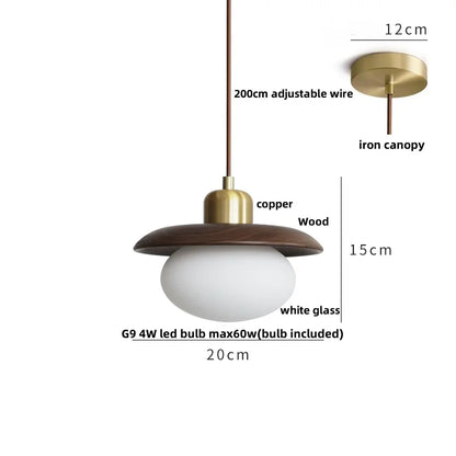 DecorBites™ LED Wood Pendant Light Fixture | Adjustable Hanging Lamp for Home Decor