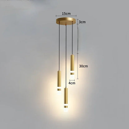 Modern Long Double Spotlight Pendant Light in Black/Gold