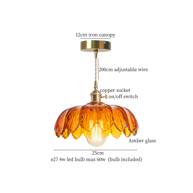 DecorBites™ Green Glass LED Pendant Light Fixture - Modern Nordic Hanging Lamp