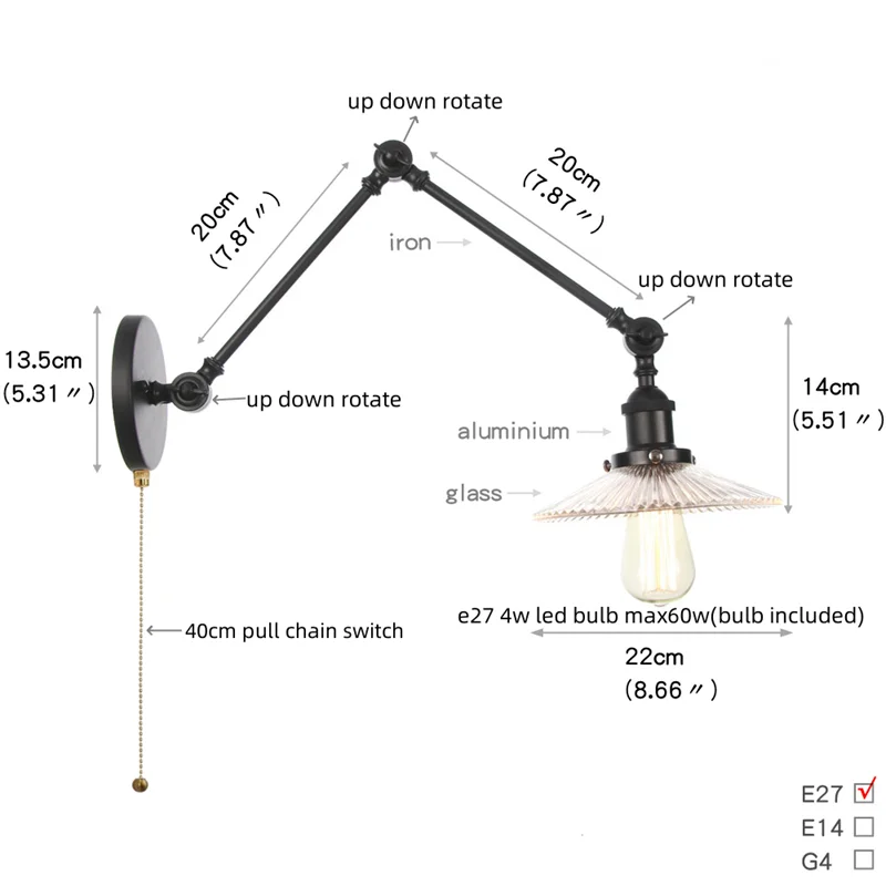 Iron Swing Arm Sconce