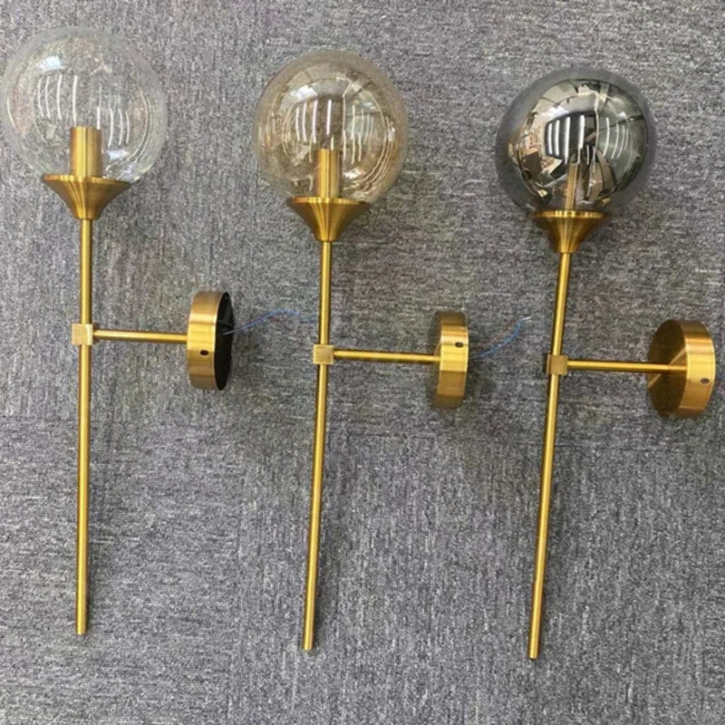 DecorBites™ Golden Glass Ball Wall Lamp: Modern Nordic Style Bedside & Living Room Lighting