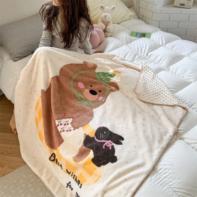 Velvet Cartoon Nap Blanket