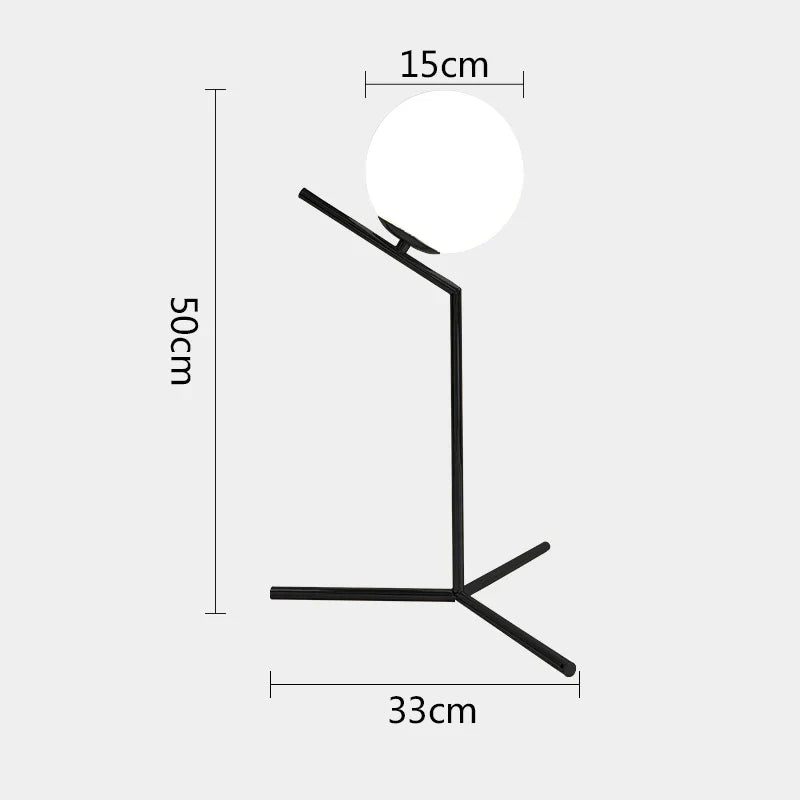 DecorBites™ Glass Ball Table Lamp: Modern Nordic LED Desk Light