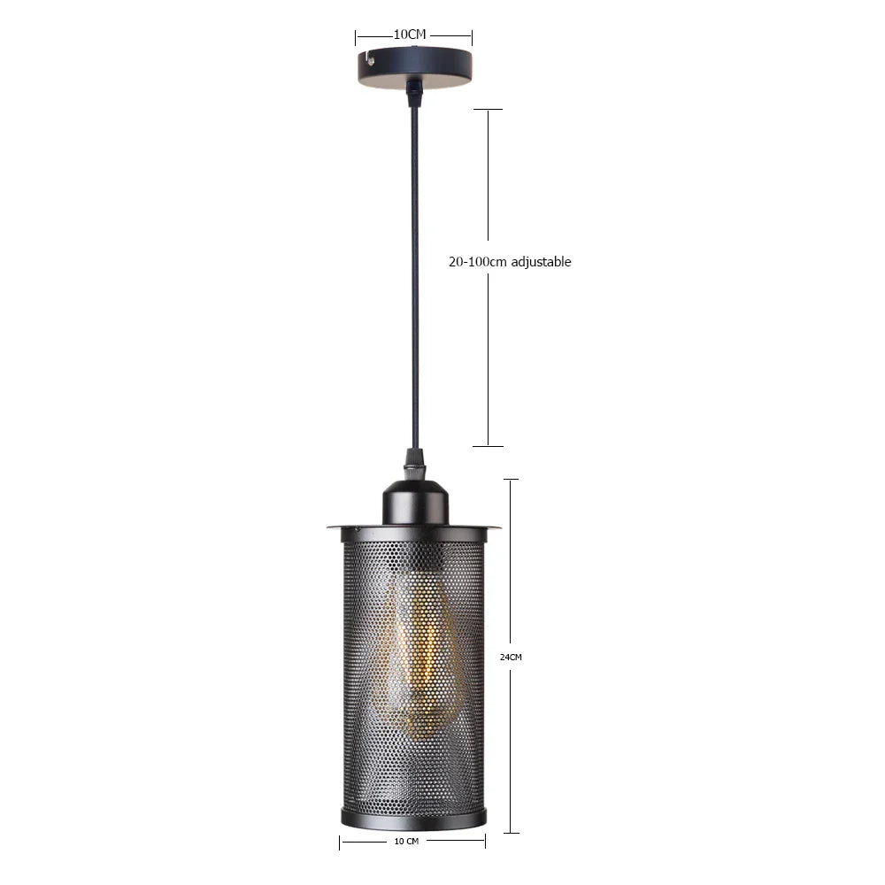 Black Iron Cage Pendant Light