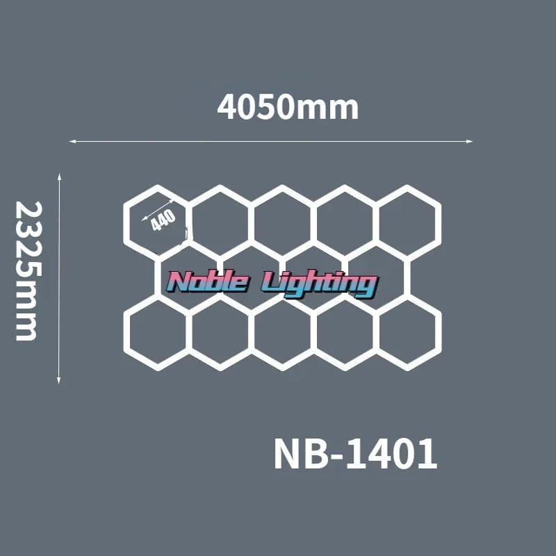 DecorBites™ Hexagon LED Ceiling Light for Barbershop and Garage Hair Salon
