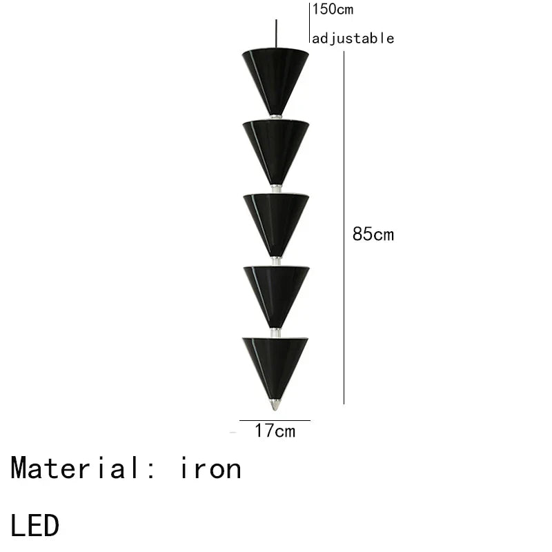 DecorBites™ Gold Black Cone LED Pendant Lamp for Stylish Home and Shop Lighting