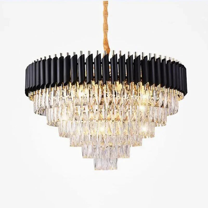 Golden Crystal LED Chandelier 72cm Hanging