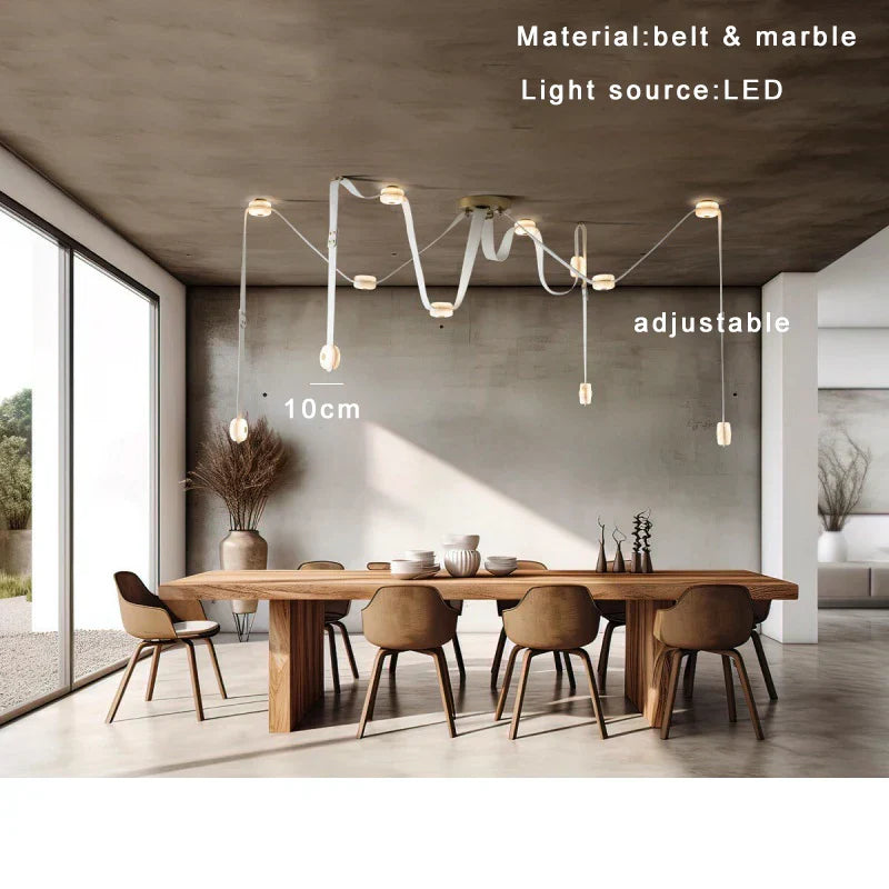 Leather Marble Dimmable Pendant