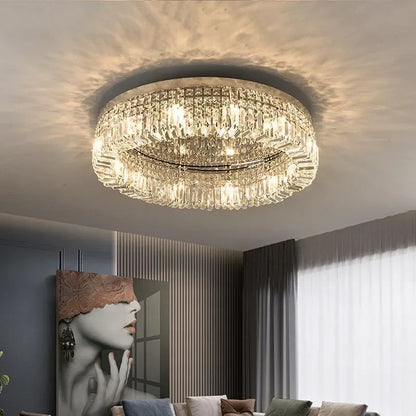 DecorBites™ Crystal Gold LED Ring Ceiling Light - Modern Luxury Home Lighting