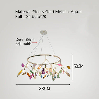 DecorBites™ Agate LED Wall Lamp Sconces Gold Metal Surface Mount E14 G4 Bulb