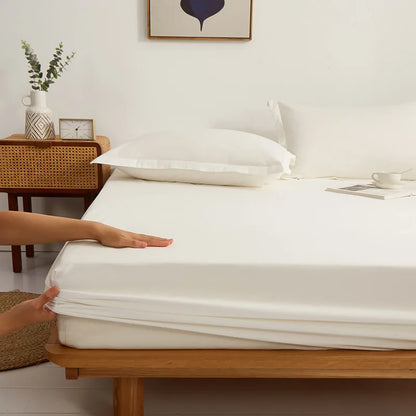 DecorBites™ Cotton Fitted Sheet Set Cozy Bedsheet Pillowcases King Twin Queen Full Size