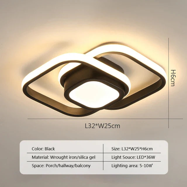 Modern LED Ceiling Lamp Gold Study Room