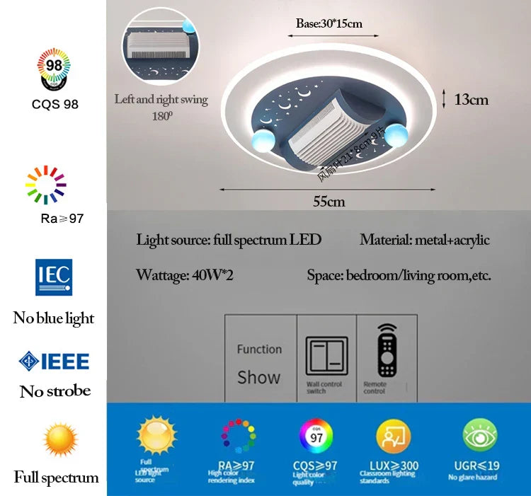 Dimmable Bladeless Ceiling Fan