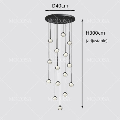Black Water Drop Acrylic LED Pendant Light