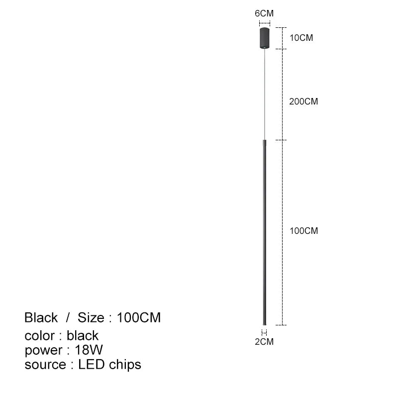 Nordic LED Line Chandelier