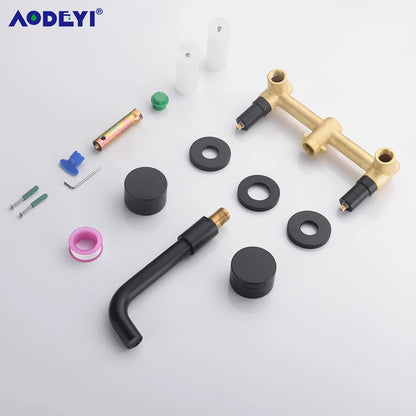 Black Wall Mounted Bathroom Faucet