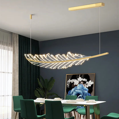 DecorBites™ Leaf Shaped Golden Chandelier for Living Room, Dining Room, Kitchen, and Coffee Shop