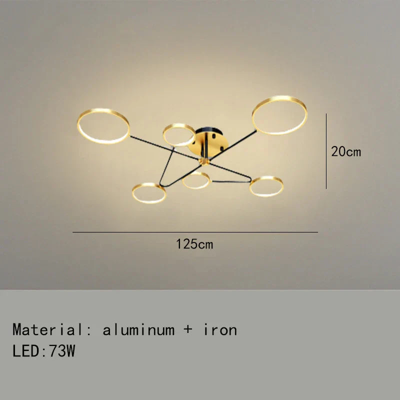 Minimalist Gold Black Chandelier