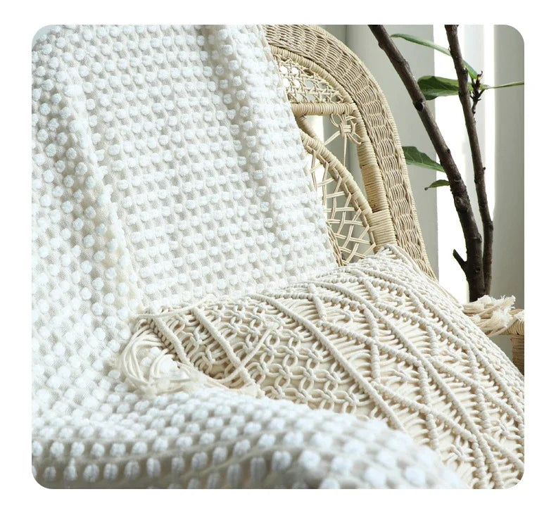 White Nordic Travel Blanket