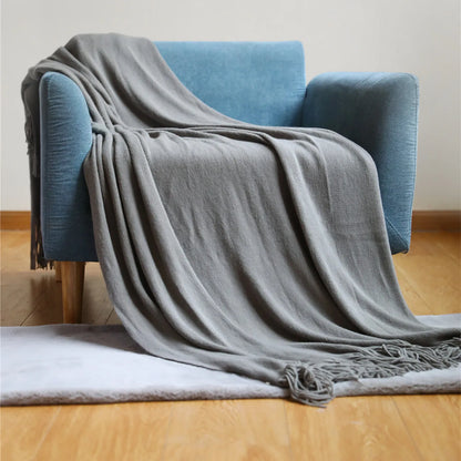 DecorBites™ Knitted Nordic Sofa Blanket - Soft Wool Blend Bed End Towel for Hotel Bedroom Decor