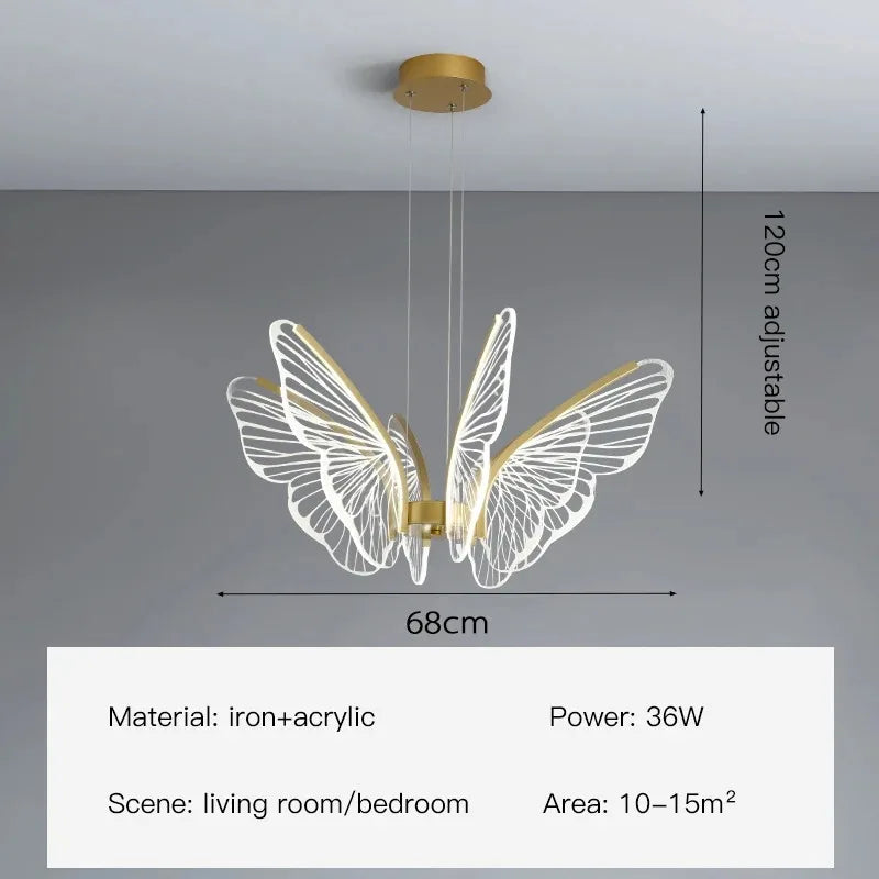 Modern Butterfly Chandelier Set