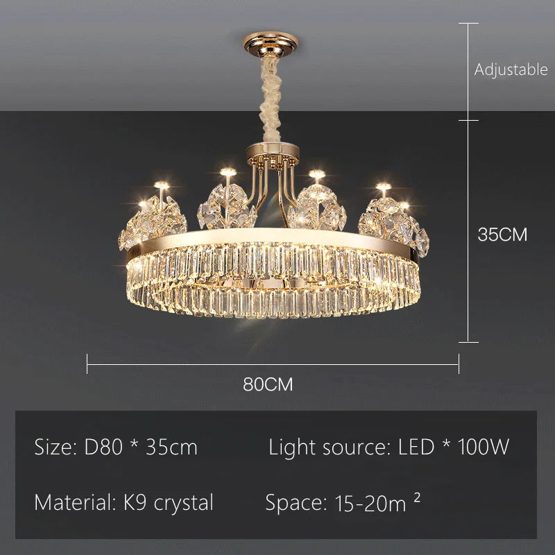 Crystal Ceiling Chandelier D100cm Master Suite