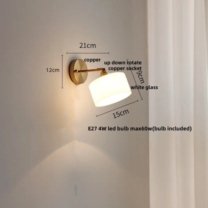 DecorBites™ Japanese Style LED Wall Sconce Glass Rotate Pull Chain Switch Stair Light