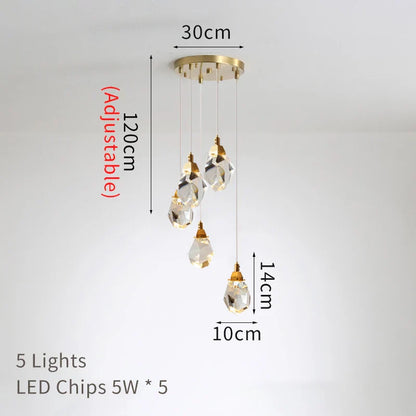 DecorBites™ Diamond Crystal LED Ceiling Chandelier for Home Decor