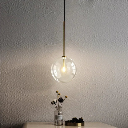 DecorBites™ Clear Glass Ball Pendant Chandelier for Dining Room Bedroom Decor Lighting