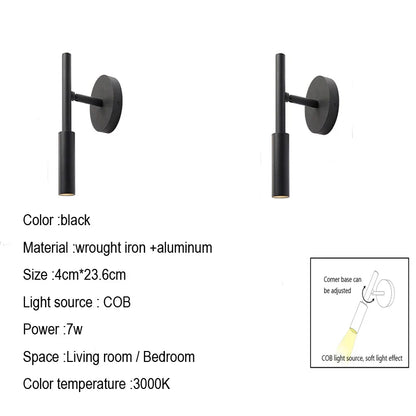 DecorBites™ Adjustable Indoor LED Wall Lamp Spotlight Fixture, Aluminum, Rotatable 350°