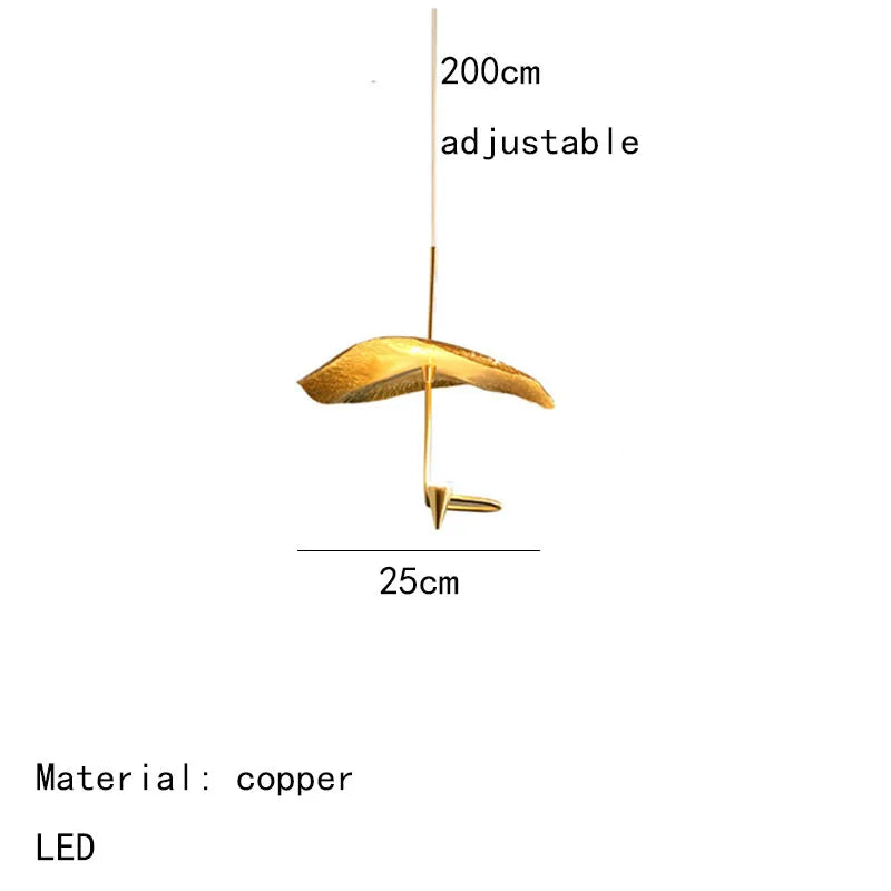 Copper LED Dining Chandelier 35cm Diameter