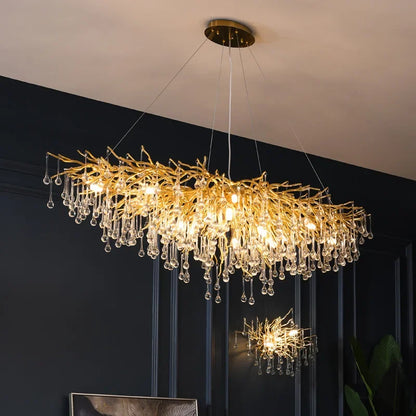 DecorBites™ Crystal LED Chandelier: Elegant Modern Luxury Ceiling Lighting for Living Room Decor