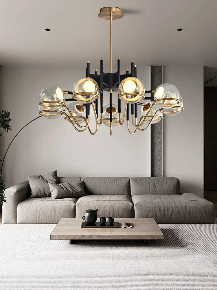 DecorBites™ Gray Glass Ceiling Chandelier Light Luxury Modern Room Decor LightS
