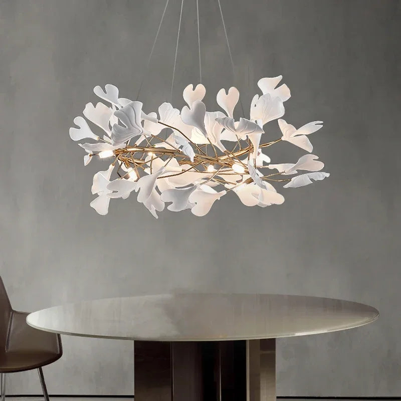 Golden Ceramic Branch Chandelier