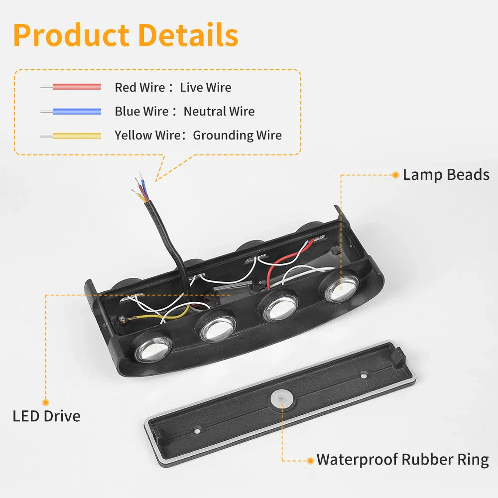 DecorBites™ LED Wall Light Indoor Outdoor Waterproof Fixture Garden Decor Home Lighting