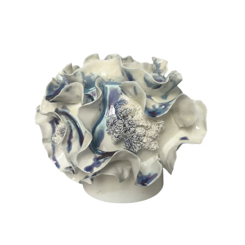 DecorBites™ Handmade Porcelain Fold Pattern Vase - Home Decoration & Floral Arrangement