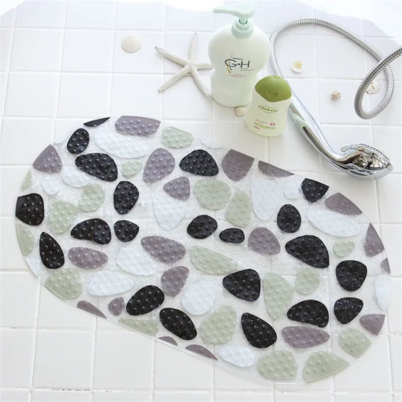 DecorBites™ Kids PVC Bathroom Mat with Suction Cups and Drainage in 12 Colors