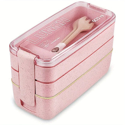 DecorBites™ 3-Layer Kids Bento Box Lunchbox, Microwave Safe Food Container, 900ML