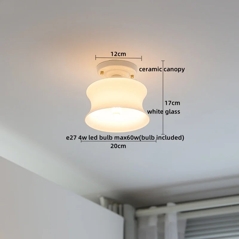 Glass Copper Ceiling Light