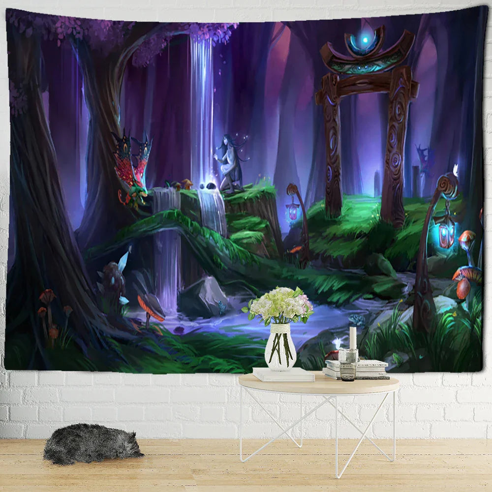 DecorBites™ Dinosaur Age Tapestry Wall Hanging Abstract Art Animal Psychedelic Mystery Tapiz
