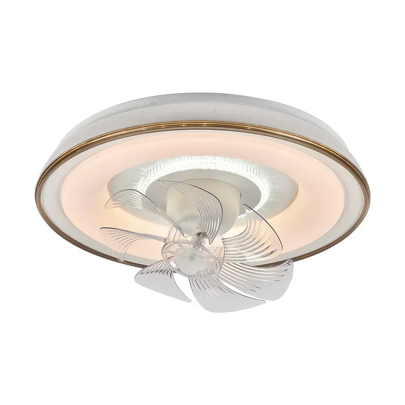 White Dimmable Ceiling Fan D50cm Tricolor Remote